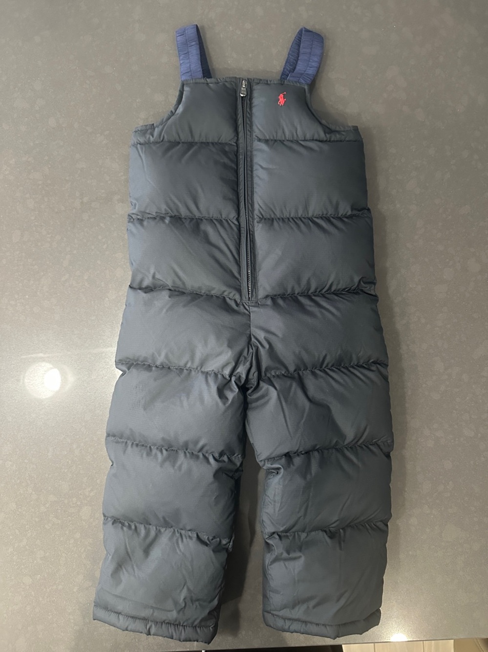 Ralph Lauren Navy Puffer Snow Bib with Red Logo